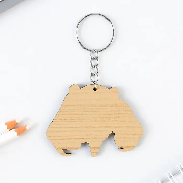 Брелок для ключей аниме &laquo;Девочка с голубыми волосами&raquo; деревянный