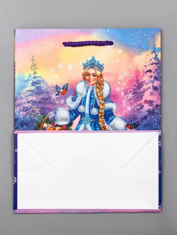 Пакет подарочный новогодний ламинированный, &laquo;Снегурочка ждет Деда Мороза&raquo; , 18&times;10&times;22.3 см