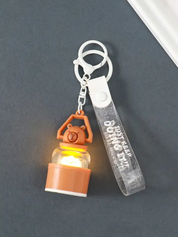 Брелок с карабином, ремешком свет "Капибара-лампа" 3,2х3,2х21 см
