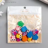 Бусины для творчества дерево "Яркие совы" набор 15 шт 2,1х1,8х0,5 см