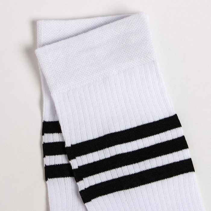 Носки &laquo;Полоски&raquo;, цвет белый, размер 23-25 (37-40)