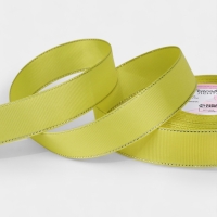 Лента репсовая 25мм*25&plusmn;1ярд(23м&plusmn;1м) серебряные нити №015 жёлтый АУ