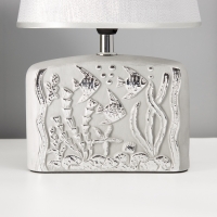 Настольная лампа с абажуром RISALUX &laquo;Океан&raquo;, Е14, 40 Вт, серебро, 20&times;15&times;30 см