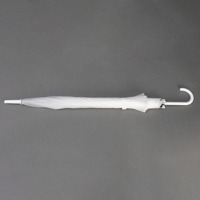 Зонт - трость полуавтоматический &laquo;Однотонный&raquo;, 8 спиц, R=46/55 см, D=92 см, белый