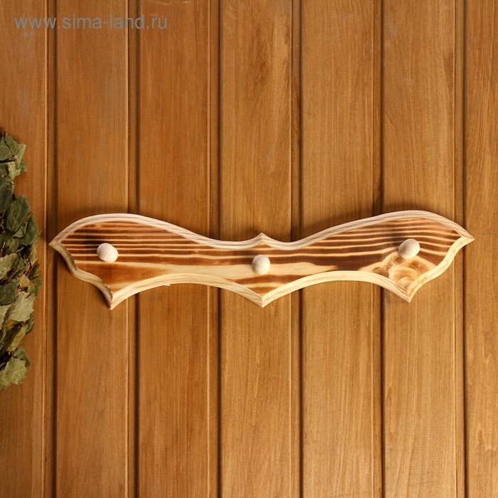 Вешалка Вешалка "Летучая мышь" ЛИПА обожжённая, 3 крючка, 30,5×10×5 см