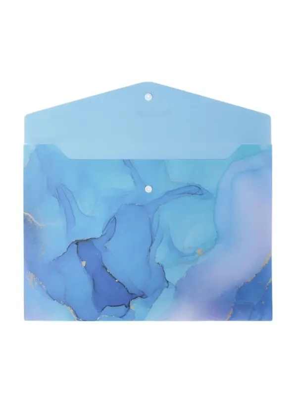 Папка-конверт на кнопке формат А4 180мкр блестящая МИКС Мрамор  (штрихкод на штуке)