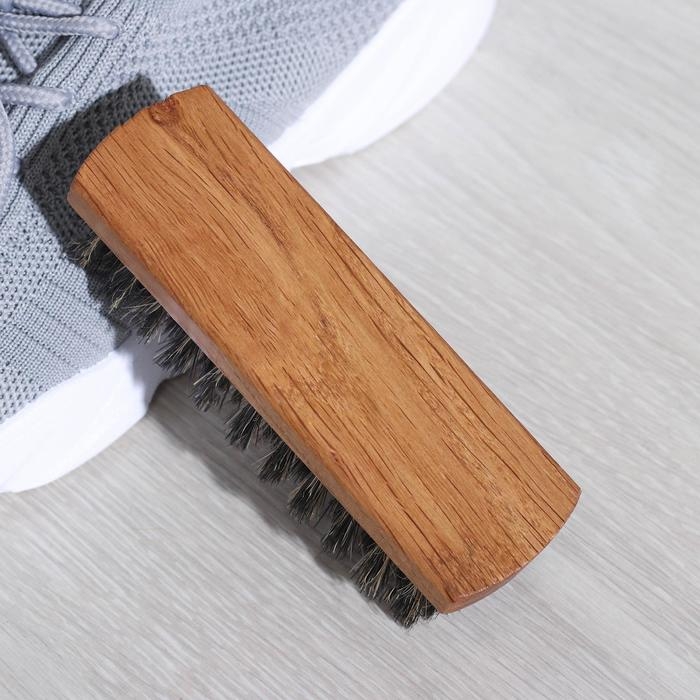 Щётка для обуви, 13×4 см, 80 пучков, натуральный волос Щётка для обуви, 13×4 см, 80 пучков, натуральный волос