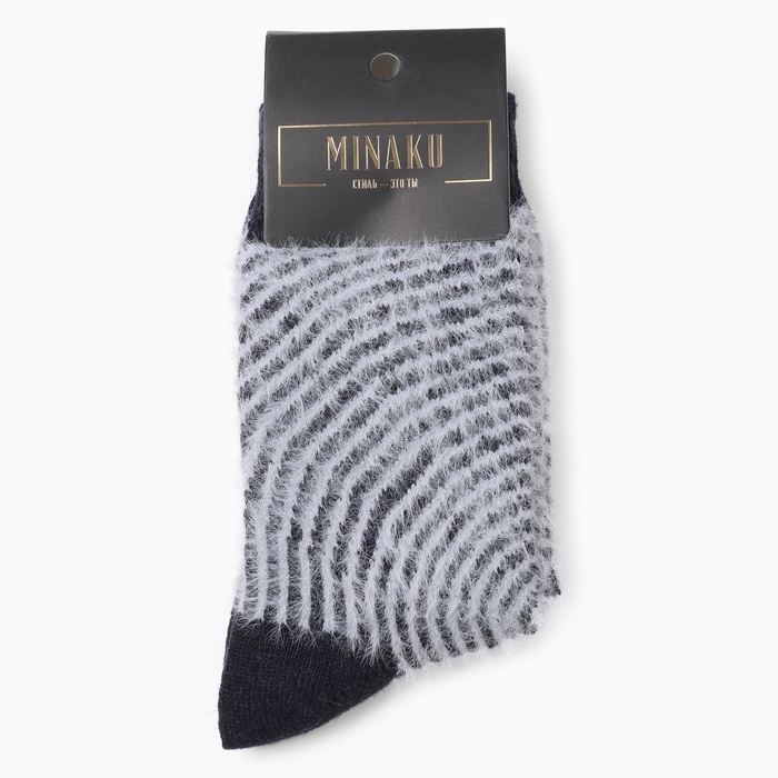 Носки женские махровые MINAKU, цвет темно-синий, р-р 36-41