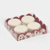 Коробка для кондитерских изделий с PVC крышкой &laquo;Зимние каникулы&raquo;, 13 х 13 х 3 см