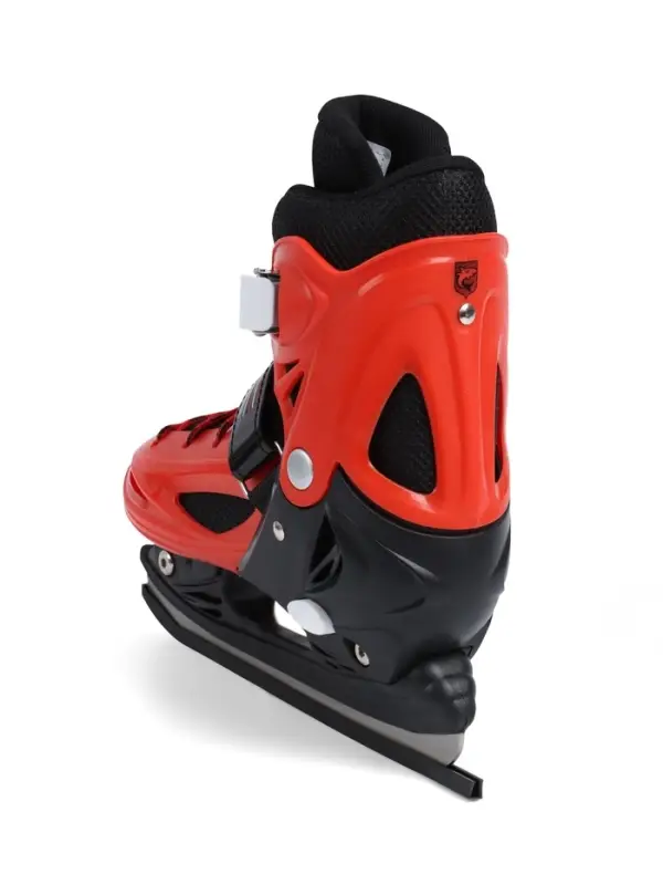 Коньки детские раздвижные BlackAqua, р. 30-33, для фитнеса, с роликовой платформой, красные, чёрные