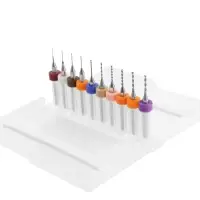 Набор сверл для ЧПУ печатных плат ТУНДРА, карбид вольфрама, 0.3 - 1.2 мм, 3.2 мм, 10 шт.