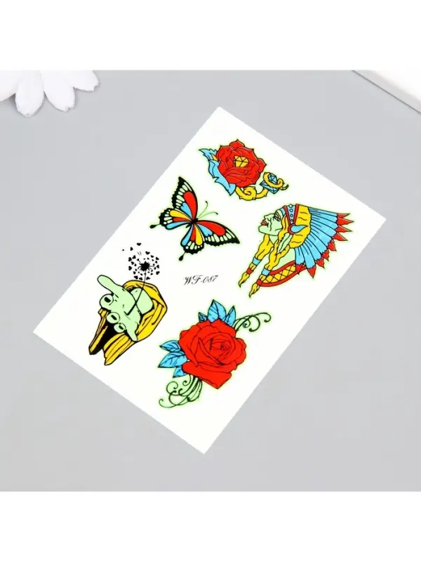 Переводные тату на тело светящиеся цветные &laquo;Этника&raquo;, 14.3&times;7.5 см