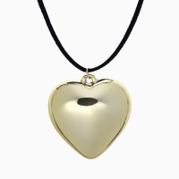 Портупея-чокер-кулон &laquo;Сердечко&raquo; гладкое, трансформер, цвет золото, 150 см