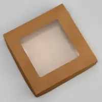 Коробка складная, с окном крафт, 20&times;20&times;4 см