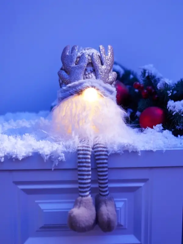 Фигура текстиль &laquo;Гном лосяш&raquo; 33 см, 1 LED, от батареек AG13&times;3, свечение тёплое белое