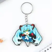 Брелок для ключей аниме &laquo;Девочка с голубыми волосами&raquo; деревянный