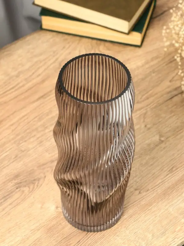 Ваза стекло настольная "Венди" 29х12х10 см, серый