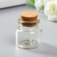 Декор для творчества стекло &laquo;Бутылочка с пробкой&raquo;, 10 мл, 3&times;3&times;3 см