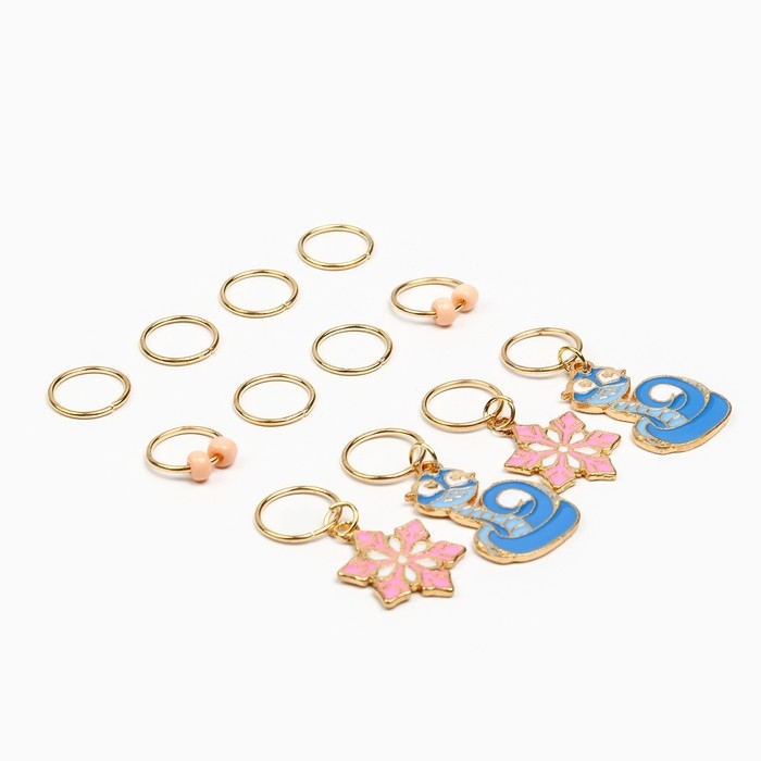 Пирсинг для волос новогодний &laquo;Мечты сбудутся&raquo; на Новый год, 12 шт