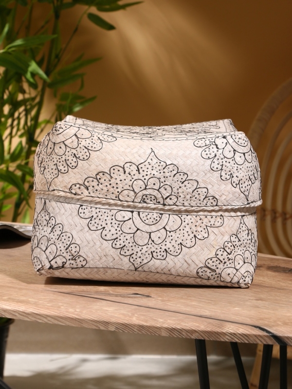 Корзинка плетеная "Бонтанг" бамбук 30х30х18,5 см, светлая