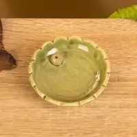 Подставка под благовония "Растение" керамика, цв. зелёный, 8х8х2 см