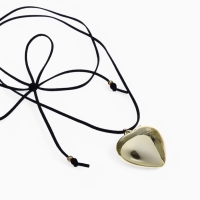 Портупея-чокер-кулон &laquo;Сердечко&raquo; гладкое, трансформер, цвет золото, 150 см