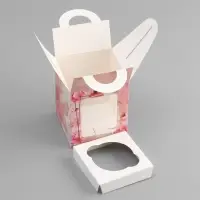 Коробка для 1 капкейка,&laquo;С Любовью&raquo;, 9.2&times;9.2&times;11.1 см