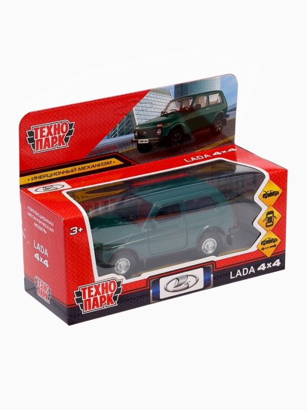 Машина металлическая &laquo;LADA 4x4&raquo;, открываются двери, багажник, инерция, 12 см, зелёный