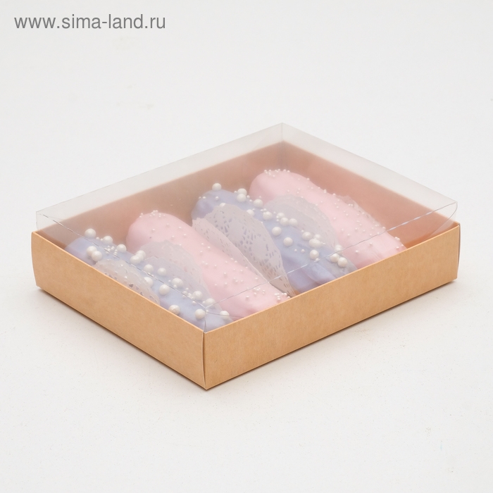 Коробка картонная с прозрачной крышкой, UPAK LAND крафт, 13 х 16 х 4 см Коробка картонная с прозрачной крышкой, UPAK LAND крафт, 13 х 16 х 4 см