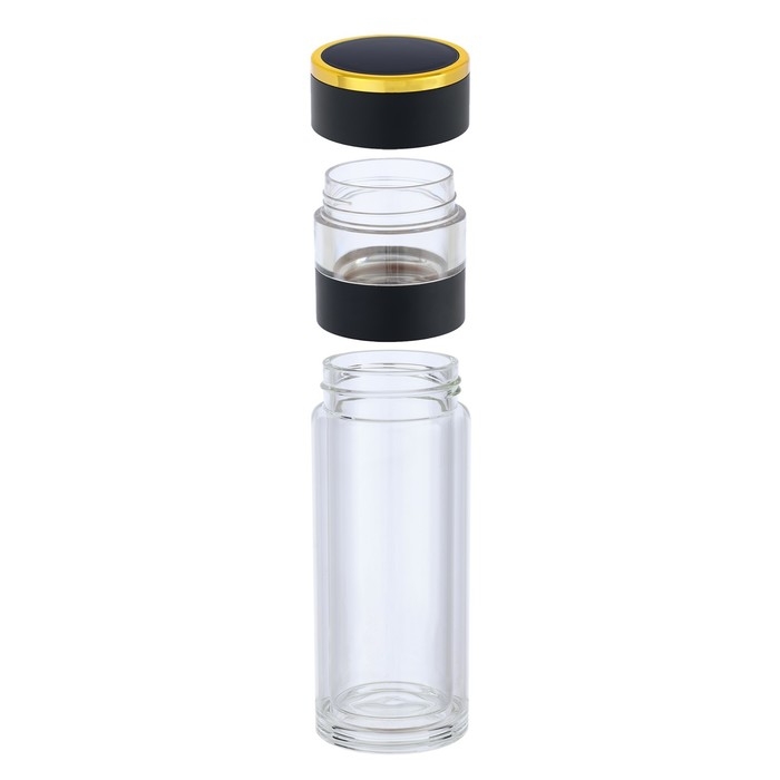 Термос-заварник, 420 мл, с термометром, сохраняет тепло до 12 ч, черный