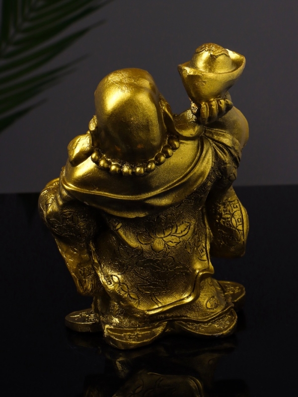 Статуэтка Статуэтка "Хотей со слитком" 15 см, цвет золото