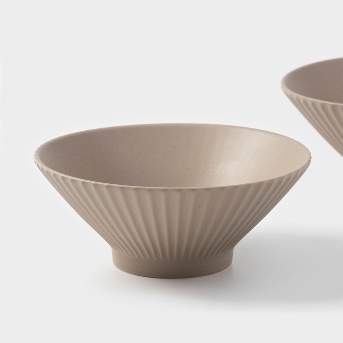 Салатники Magistro Jarwah Lausanne, 700 мл, 17,5&times;7,3 см, набор 2 шт, фарфор, бежевые