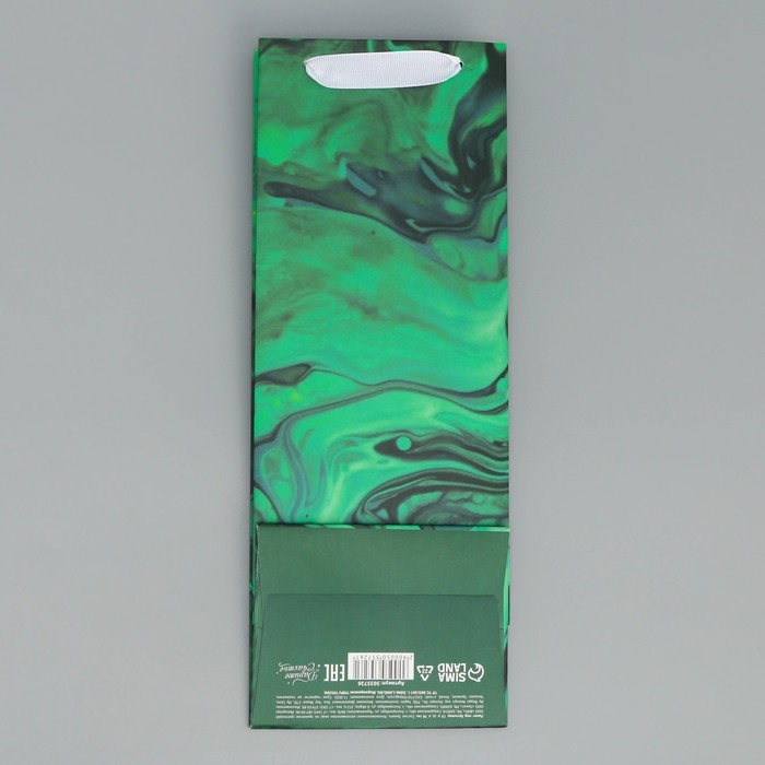 Пакет подарочный ламинированный под бутылку, упаковка, Present for you, 13 x 36 x 10 см