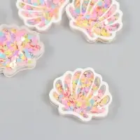 Шейкер для творчества акрил "Ракушка" с глиттером 0,5х3,5х3,1 см