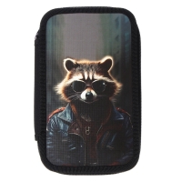 Пенал 2 секции, 125 х 205 х 40 мм, Calligrata 30П26/2 "Енот", ламинированный картон