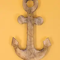 Декор интерьерный "Якорь" дерево 23х2х40 см, цв. белый