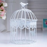 Клетка шестиугольная "Бабочки", 14,5х23см, белая Клетка шестиугольная "Бабочки", 14,5х23см, белая