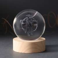 Сувенир стекло подсветка "Шар. Самурай" d=6 см подставка дерево, USB Сувенир стекло подсветка "Шар. Самурай" d=6 см подставка дерево, USB