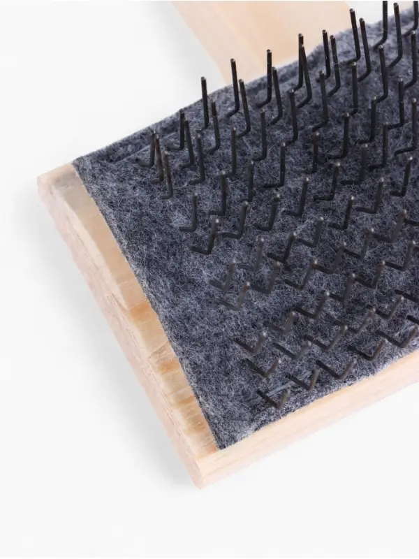 Щетка-пуходёрка деревянная ZOONIK &laquo;Кавказец&raquo; полукруглая, 100&times;55 см