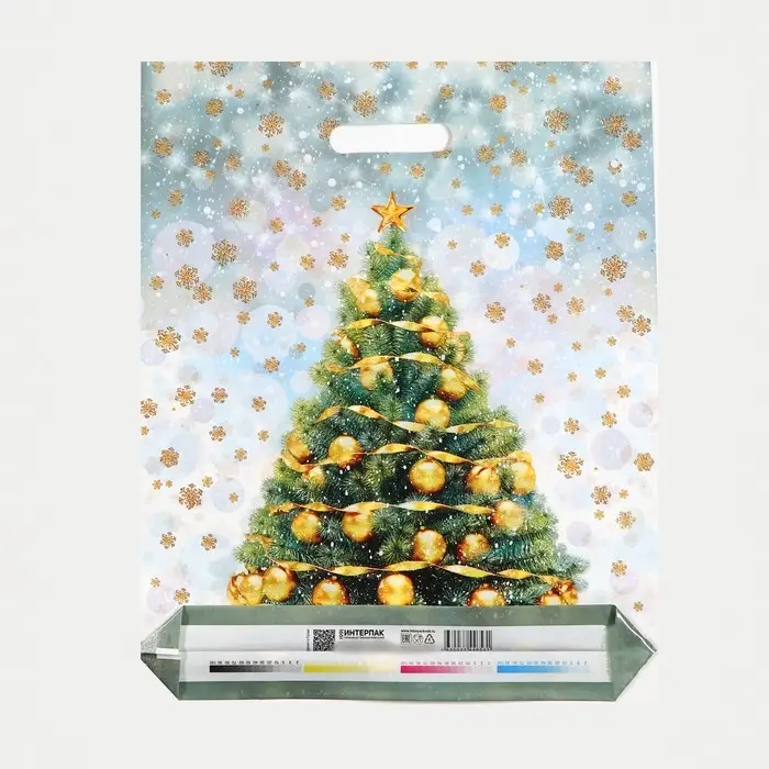 Пакет "Зимний сон", полиэтиленовый с вырубной ручкой, 38х47 см.