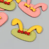 Декор для творчества иск. замша "Ушки, глазки" МИКС 6х3,7 см