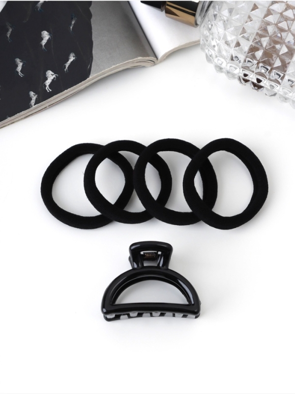 Набор для волос &laquo;Вивьен&raquo;, 4 резинки 5.5 см, краб 4 см, дуга, чёрный