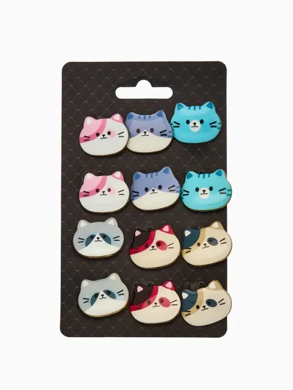 Брошь &laquo;Котёнок&raquo; мордочка, МИКС в золоте (неделимая фасовка 12 шт. цена за шт.)