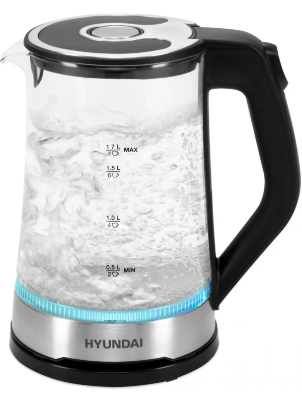 Чайник HYK-G3401 1.7л. 2200Вт черный серебристый