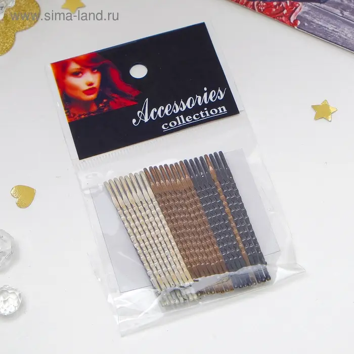 Невидимки для волос &laquo;Классика&raquo;, набор 24 шт., 5 см