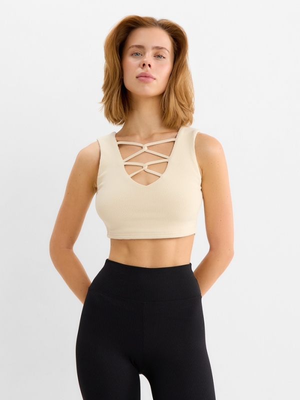 Топ женский MINAKU: Casual Collection цвет ваниль, размер 42