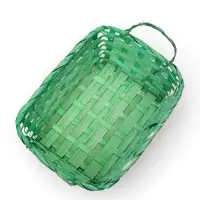 Корзина плетеная 24 х 20 х 8 см,боковые ручки, зеленый квадрат