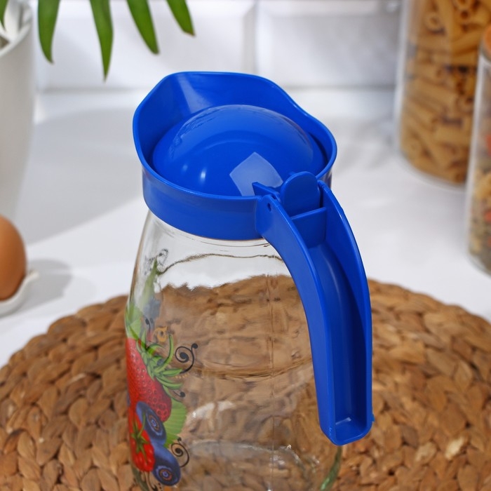 Кувшин с крышкой &laquo;Ягодный фреш&raquo;, стеклянный, 1,5 л, с крышкой