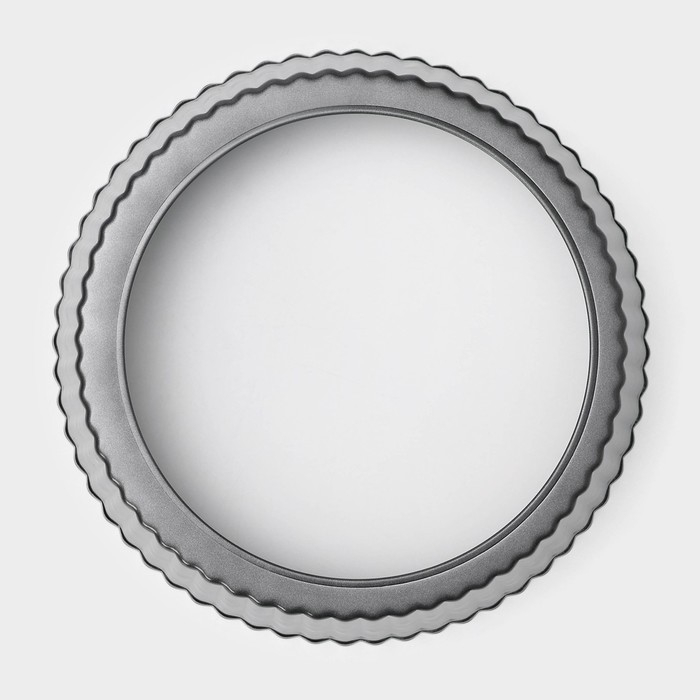 Форма для выпечки Доляна &laquo;Жаклин. Рифлёный круг&raquo;, 24&times;5 см, съёмное дно, антипригарное покрытие, цвет чёрный