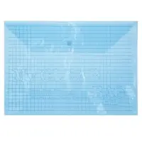 Папка-конверт на кнопке, А4, 120 мкм, Calligrata "Клетка", тонированная, синяя